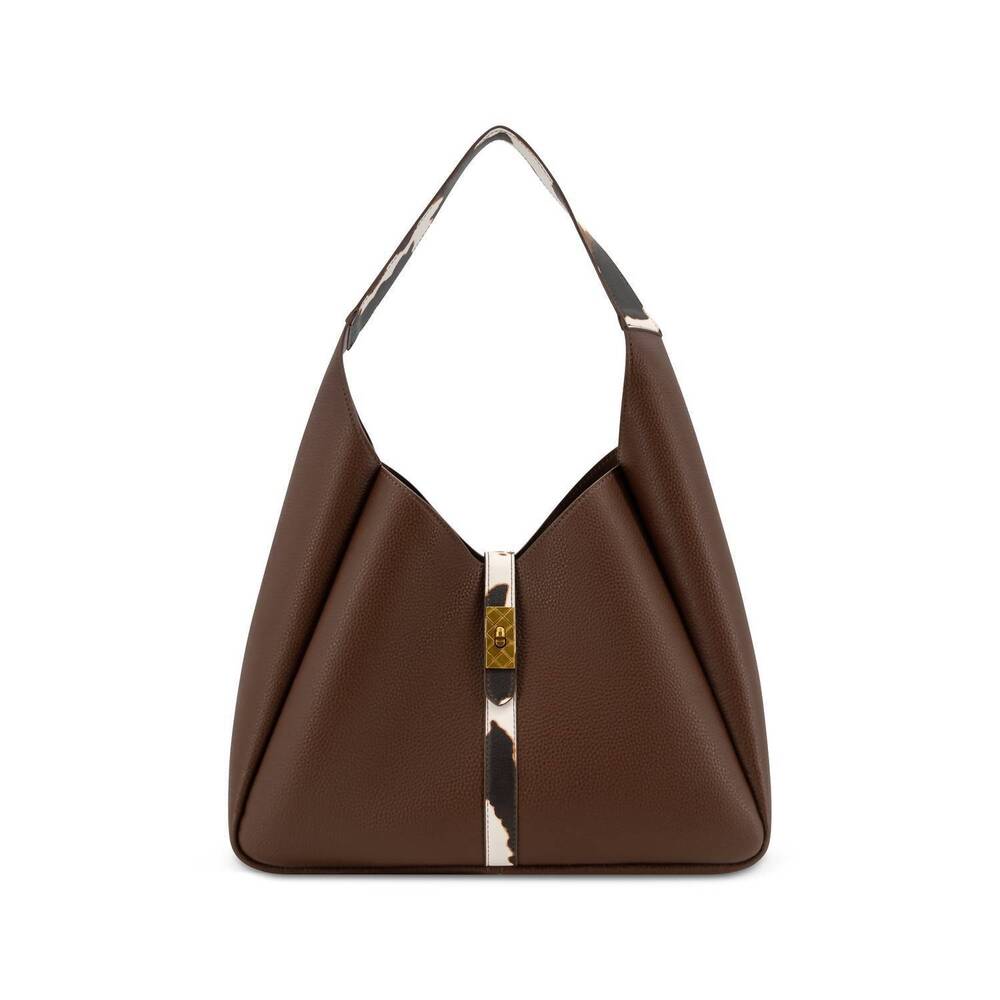 NEW LIKE DREAMS women's dakota western trim hobo tote bag in brown